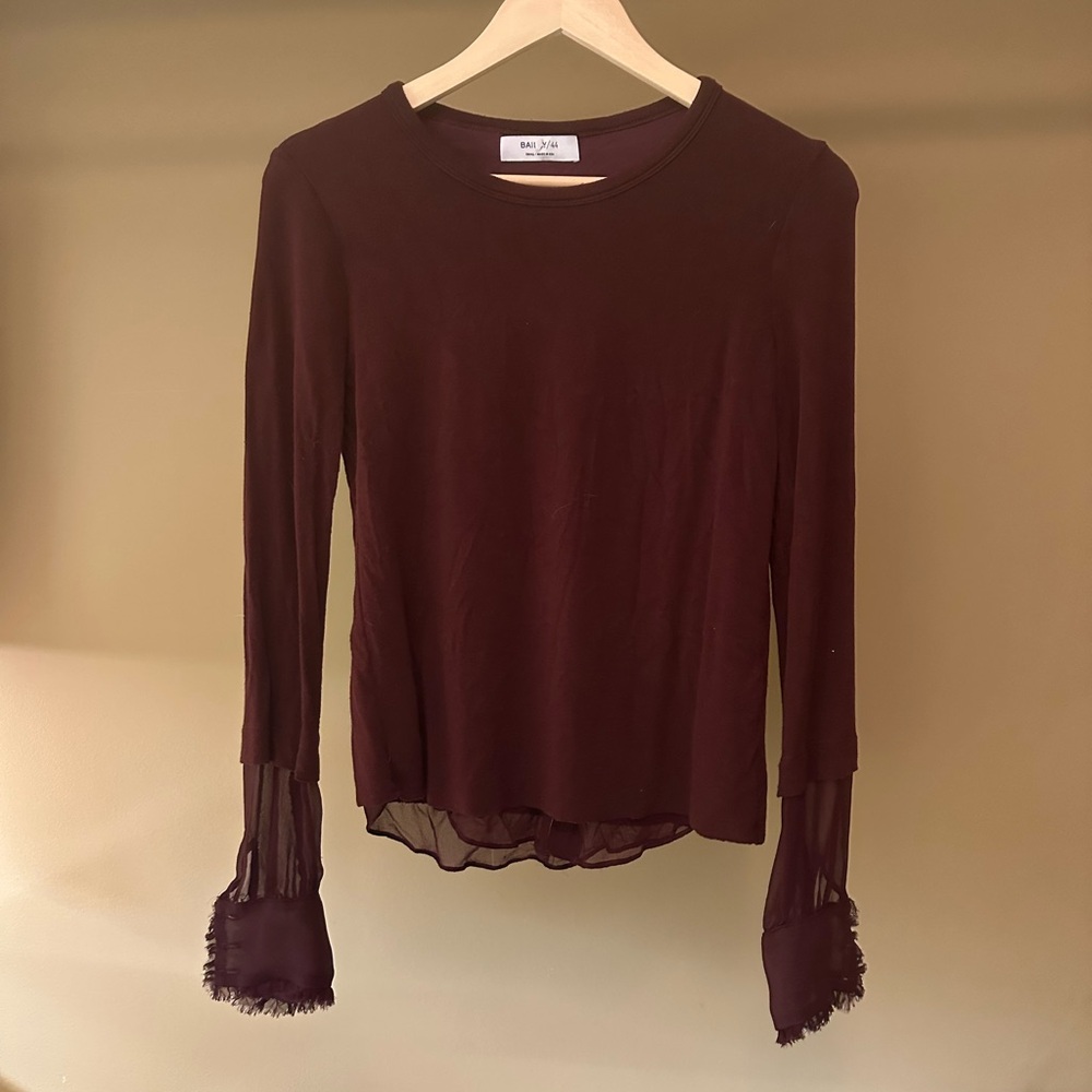 Bailey/44 Maroon Long Sleeve Top